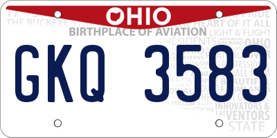 OH license plate GKQ3583