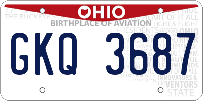 OH license plate GKQ3687