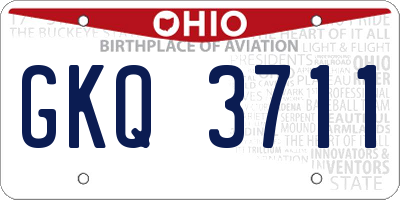 OH license plate GKQ3711