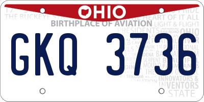 OH license plate GKQ3736