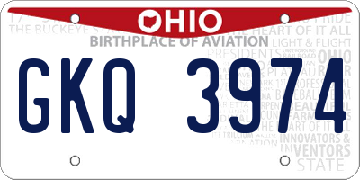 OH license plate GKQ3974