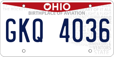 OH license plate GKQ4036