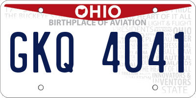 OH license plate GKQ4041