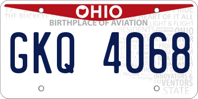 OH license plate GKQ4068