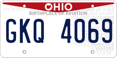 OH license plate GKQ4069