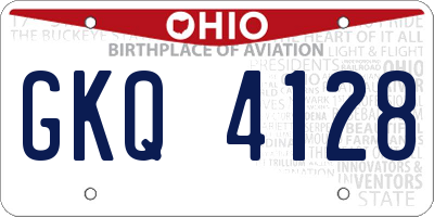 OH license plate GKQ4128