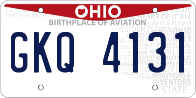 OH license plate GKQ4131