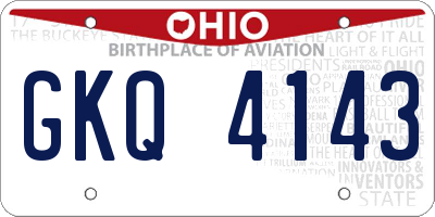 OH license plate GKQ4143