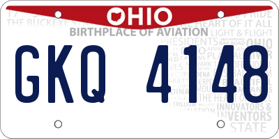 OH license plate GKQ4148