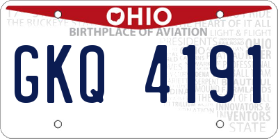 OH license plate GKQ4191