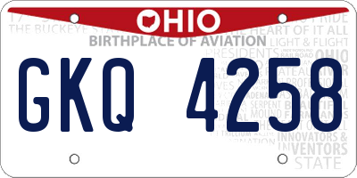 OH license plate GKQ4258
