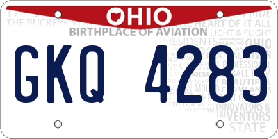 OH license plate GKQ4283