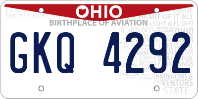 OH license plate GKQ4292