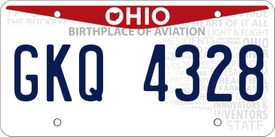 OH license plate GKQ4328
