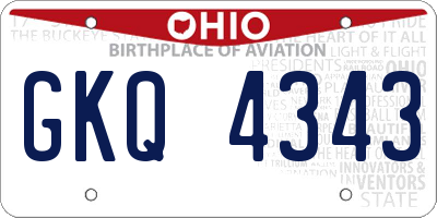 OH license plate GKQ4343