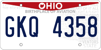 OH license plate GKQ4358