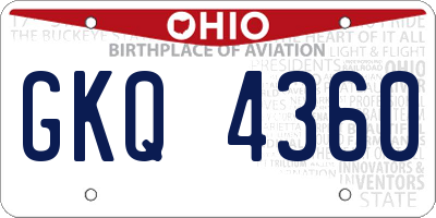 OH license plate GKQ4360