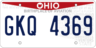 OH license plate GKQ4369