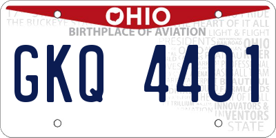 OH license plate GKQ4401