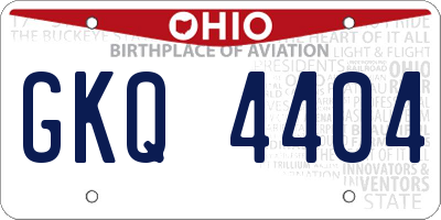 OH license plate GKQ4404