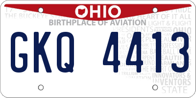 OH license plate GKQ4413