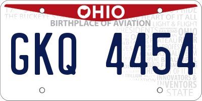 OH license plate GKQ4454