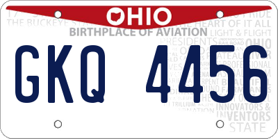 OH license plate GKQ4456