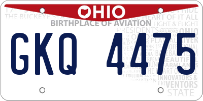 OH license plate GKQ4475