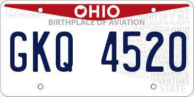 OH license plate GKQ4520
