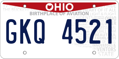 OH license plate GKQ4521