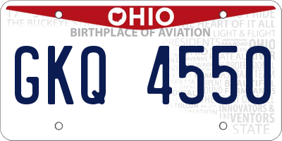 OH license plate GKQ4550