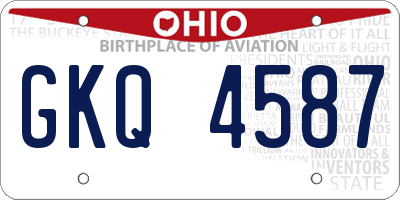 OH license plate GKQ4587