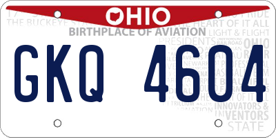 OH license plate GKQ4604