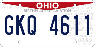 OH license plate GKQ4611