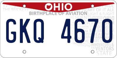 OH license plate GKQ4670