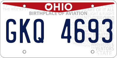 OH license plate GKQ4693