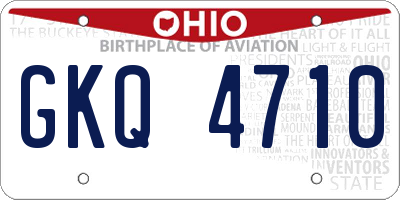 OH license plate GKQ4710