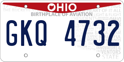 OH license plate GKQ4732