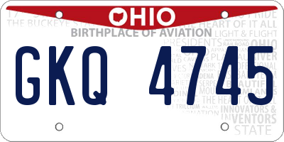 OH license plate GKQ4745