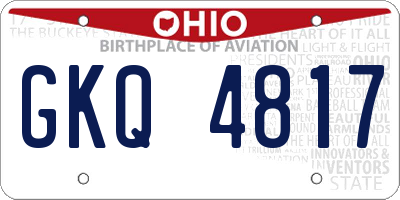 OH license plate GKQ4817