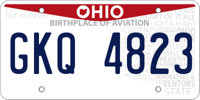 OH license plate GKQ4823