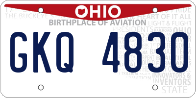 OH license plate GKQ4830