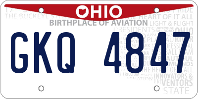 OH license plate GKQ4847
