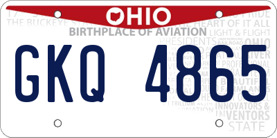 OH license plate GKQ4865