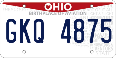 OH license plate GKQ4875