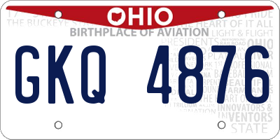 OH license plate GKQ4876