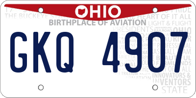 OH license plate GKQ4907