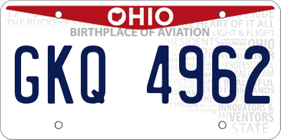 OH license plate GKQ4962