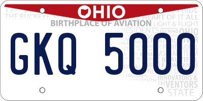 OH license plate GKQ5000