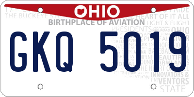 OH license plate GKQ5019